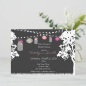 Invitation de wedding shower de pot de lanterne et (Debout devant)