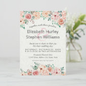 Invitation de Wedding shower floral chic Watercolo (Debout devant)