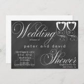 Invitation de Wedding shower gay de Chalkboard (Devant / Derrière)