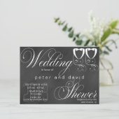 Invitation de Wedding shower gay de Chalkboard (Debout devant)