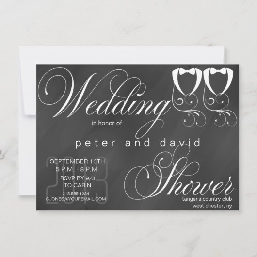 Invitation de Wedding shower gay de Chalkboard (Devant)