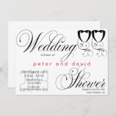 Invitation de Wedding shower gay de Cravate noire (Devant / Derrière)