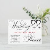 Invitation de Wedding shower gay de Cravate noire (Debout devant)