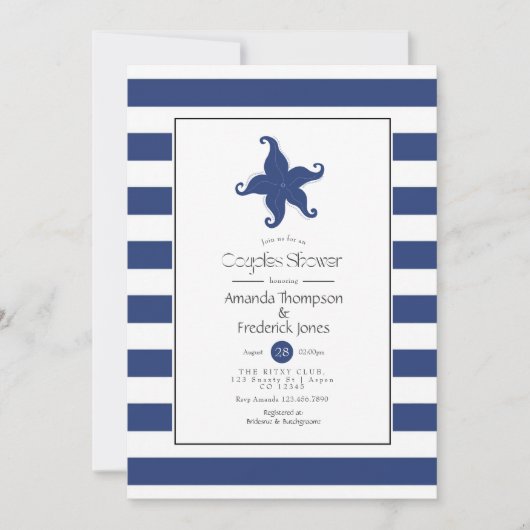 Invitation de Wedding shower nautique (Devant)