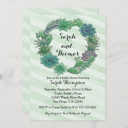 Invitation de Wedding shower nuptial (Devant / Derrière)