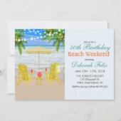 Invitation de week-end à la plage pour tout âge (Devant)