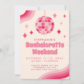 Invitation de week-end à thème disco pour l'enterr (Devant)