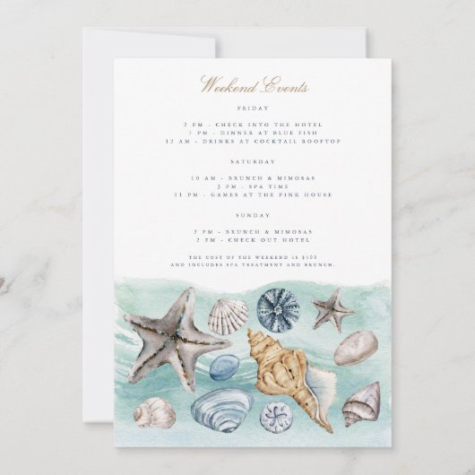 Invitation de week-end Bachelorette Plage Tropical (Dos)