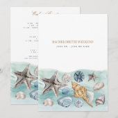 Invitation de week-end Bachelorette Tropical Beach (Devant / Derrière)