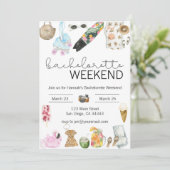 Invitation de week-end de Bachelorette à l'aquarel (Debout devant)