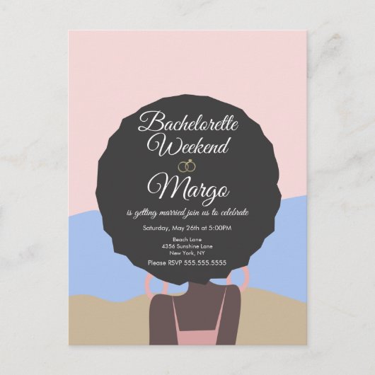 Invitation de week-end de célibataire plage enterr (Devant)