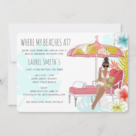 Invitation de week-end de détente à la plage pour (Devant)