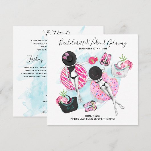 Invitation de week-end de plage pour une future ma (Devant / Derrière)