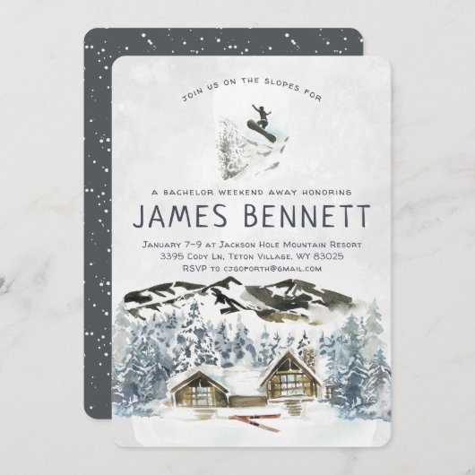 Invitation de week-end de ski pour l'enterrement d (Devant / Derrière)