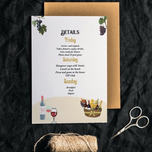 Invitation de week-end enterrement de vie de jeune