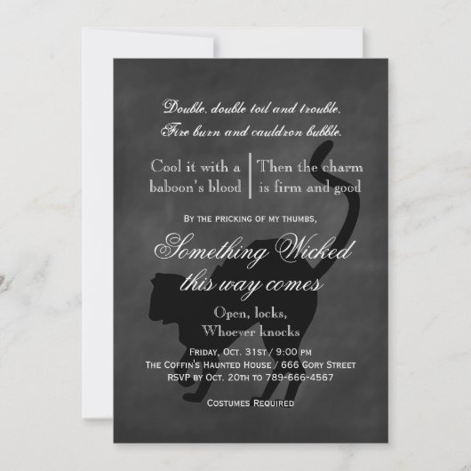 Invitation de Wicked Cat Halloween (Devant)