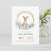 Invitation De Wreath D'Aquarelle Bunny (Debout devant)