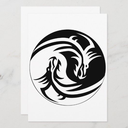 Invitation de Yin Yang de dragon (Devant / Derrière)