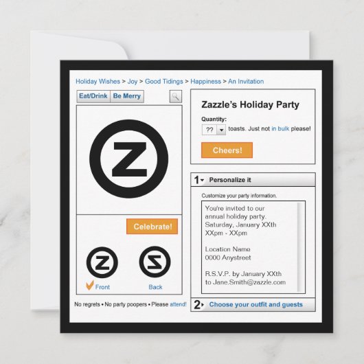 Invitation de Zazzle Holiday (Devant)