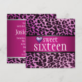 Invitation de Zebra Sweet sixteen (Devant / Derrière)