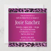 Invitation de Zebra Sweet sixteen (Dos)