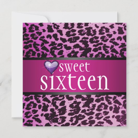 Invitation de Zebra Sweet sixteen (Devant)