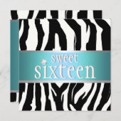 Invitation de Zebra Sweet sixteen (Devant / Derrière)