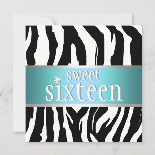 Invitation de Zebra Sweet sixteen (Devant)