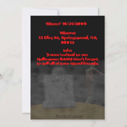 Invitation de zombi (Dos)