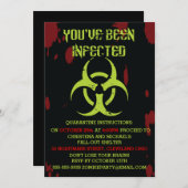 Invitation de Zombie Halloween infectée (Devant / Derrière)