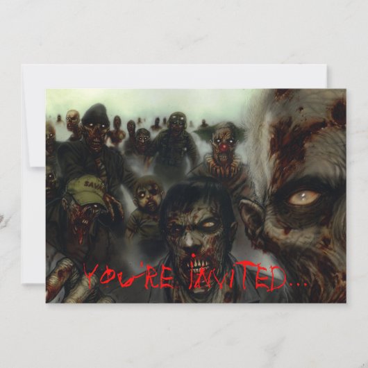 Invitation de Zombies Halloween (Devant)