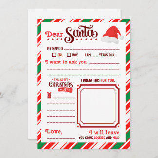 Invitation “Dear Santa” Letter 