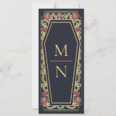 Invitation Death Do Us Part Blue Coffin Gothic Save Date (Dos)