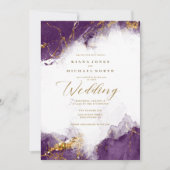 Invitation Debbie U-W Marble Parties scintillant Mariage Plum (Devant)