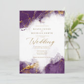 Invitation Debbie U-W Marble Parties scintillant Mariage Plum (Debout devant)