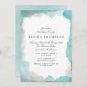Invitation Debonair Turquoise nuptiale douche (Devant / Derrière)