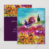 Invitation DÉBORDEMENT ET ROOSTER NOIR Paysage rustique (Devant / Derrière)