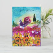 Invitation DÉBORDEMENT ET ROOSTER NOIR Paysage rustique (Debout devant)