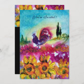 Invitation DÉBORDEMENT ET ROOSTER NOIR Paysage rustique (Devant / Derrière)