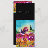 Invitation DÉBORDEMENT ET ROOSTER NOIR Paysage rustique (Devant / Derrière)