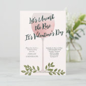 Invitation Déboucher le vin rosé Fête de la Saint-Valentin (Debout devant)