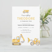 Invitation Débrancher tout Construction Anniversaire Invitati (Debout devant)