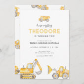 Invitation Débrancher tout Construction Anniversaire Invitati (Devant / Derrière)