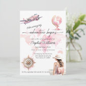 Invitation Début de l'aventure de voyage de la fête d'adieu (Debout devant)