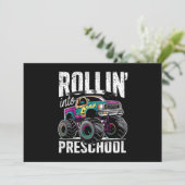 Invitation Début de maternelle en camion monstre Retour à l'é (Debout devant)