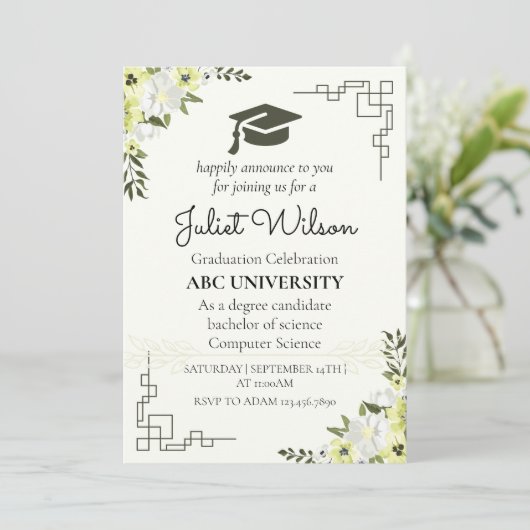 Invitation début du diplôme universitaire du collège (Debout devant)