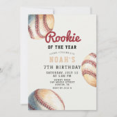 Invitation Débutant de baseball de l'année 7e anniversaire (Devant)