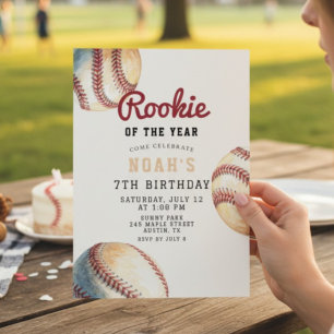 Invitation Débutant de baseball de l'année 7e anniversaire