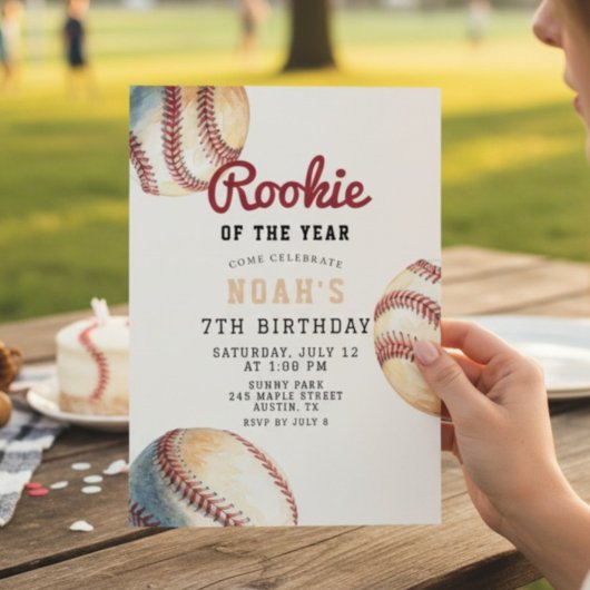 Invitation Débutant de baseball de l'année 7e anniversaire