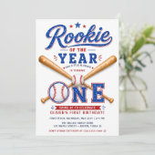 Invitation Débutant de l'année Baseball 1er Anniversaire (Debout devant)